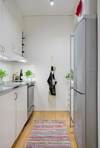 北欧风格简洁白色60平米厨房设计图
