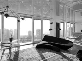 以色列反光天花板现代简约公寓