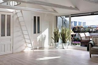 北欧风格舒适白色120平米楼梯旧房改造设计图纸