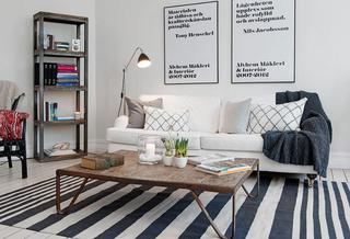 北欧风格简洁黑白客厅沙发设计图纸