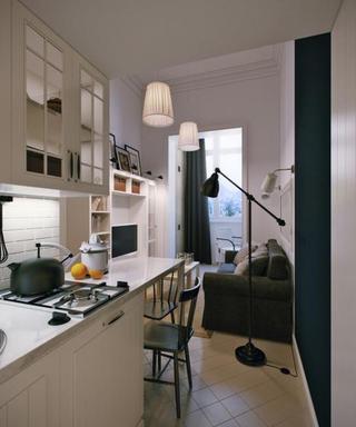 现代简约风格公寓大气厨房设计图纸