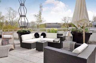 北欧风格舒适黑白140平米以上露台花园装修