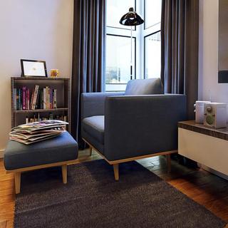现代简约风格公寓温馨黑色沙发图片