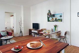 北欧风格一室一厅温馨餐桌旧房改造设计图