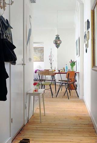 北欧风格一室一厅温馨走廊旧房改造家装图片