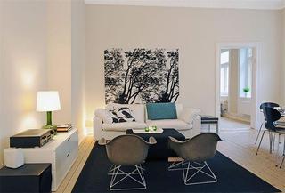 北欧风格可爱客厅沙发旧房改造家装图