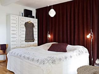 北欧风格时尚红色床旧房改造设计图