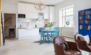 北欧风格小户型小清新蓝色厨房装修效果图