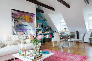 北欧风格时尚白色客厅沙发效果图