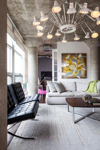 loft风格公寓简洁客厅设计图纸