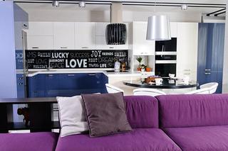 现代简约风格公寓舒适紫色110平米客厅效果图