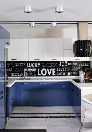 现代简约风格公寓舒适白色110平米开放式厨房装修效果图