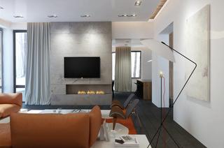 现代简约风格公寓温馨灰色电视背景墙设计图