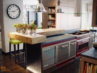 现代简约风格公寓艺术暖色调开放式厨房装修