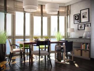 现代简约风格公寓艺术黑白餐厅餐桌效果图