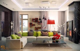 现代简约风格公寓艺术客厅客厅电视背景墙装修效果图