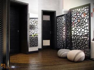 现代简约风格公寓艺术黑白镂空隔断设计图
