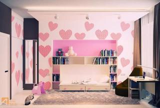 现代简约风格公寓艺术粉色儿童房装修