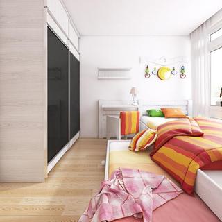 现代简约风格公寓艺术暖色调卧室卧室背景墙效果图