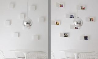 现代简约风格公寓时尚白色照片墙效果图