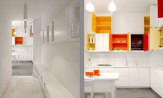 现代简约风格公寓时尚白色整体厨房装修效果图