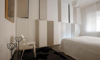 现代简约风格公寓艺术白色卧室卧室背景墙装修图片