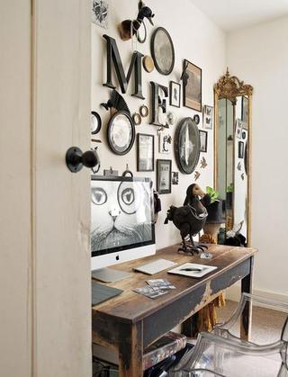 美式乡村风格公寓艺术黑白背景墙装修图片