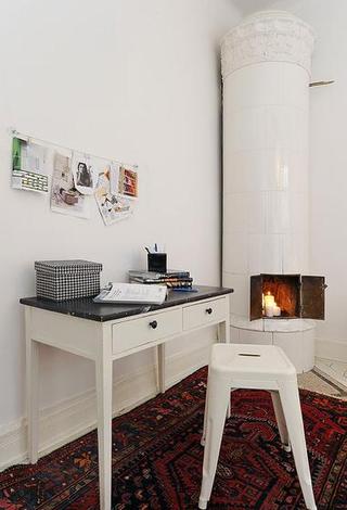 北欧风格小户型古典白色小书房装修