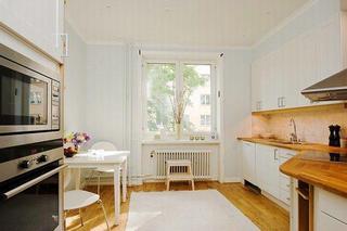 北欧风格简洁白色整体厨房设计图