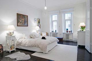 北欧风格温馨白色卧室装潢