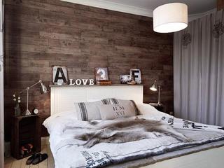 北欧风格公寓浪漫灰色卧室卧室背景墙卧室灯图片
