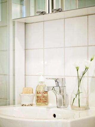 北欧风格公寓浪漫白色卫浴用品设计图