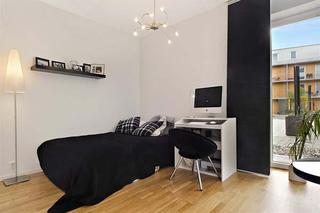 现代简约风格公寓时尚黑白小卧室改造