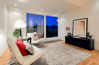 简欧风格公寓简洁黑白140平米以上客厅效果图