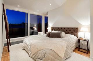 简欧风格公寓时尚白色140平米以上卧室设计