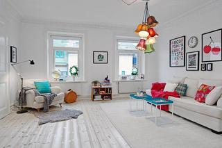 北欧风格公寓时尚白色70平米客厅装修图片