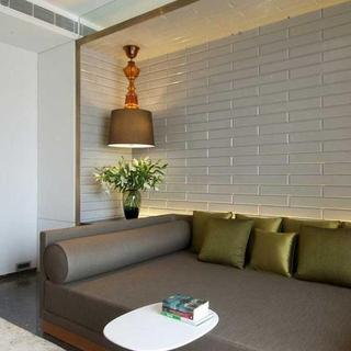 现代简约风格公寓温馨灰色沙发背景墙沙发效果图