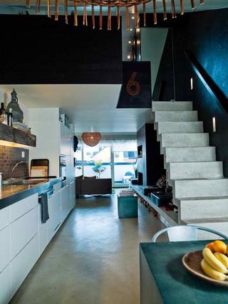 北欧风格公寓艺术白色厨房设计图