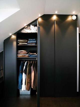 北欧风格公寓艺术黑色整体衣柜定制