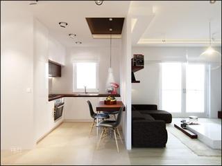 现代简约风格舒适白色40平米客厅隔断设计