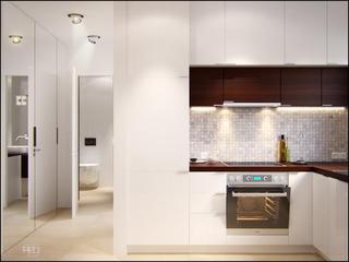 现代简约风格舒适白色40平米开放式厨房改造