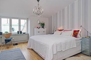 北欧风格小户型小清新白色90平米卧室卧室背景墙设计图