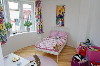 北欧风格小户型可爱粉色90平米儿童房装修图片