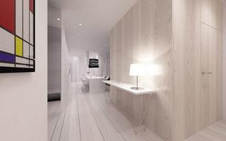 北欧风格舒适黑白90平米走廊设计