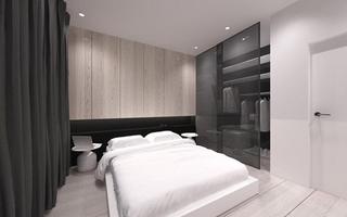 北欧风格舒适黑白90平米卧室效果图