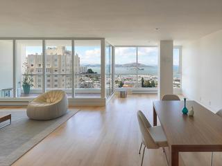 现代简约风格公寓小清新原木色90平米实木餐桌效果图