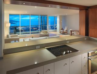 现代简约风格公寓时尚白色90平米厨房装修效果图
