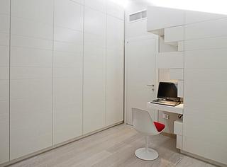 现代简约风格公寓唯美白色书房装修效果图