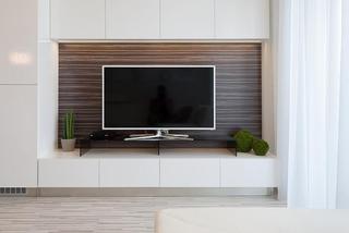 现代简约风格舒适白色电视背景墙设计图