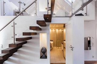 北欧风格小复式温馨白色100平米楼梯设计图纸